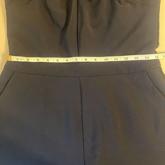 adelyn rae womens navy jumpsuit romper size large twist front formal office - Picture 9 of 11